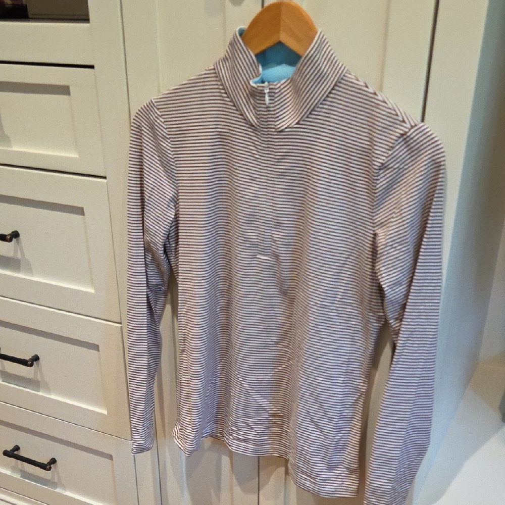 NWT J. McLaughlin Ace 1/4 Zip Top In Stripe